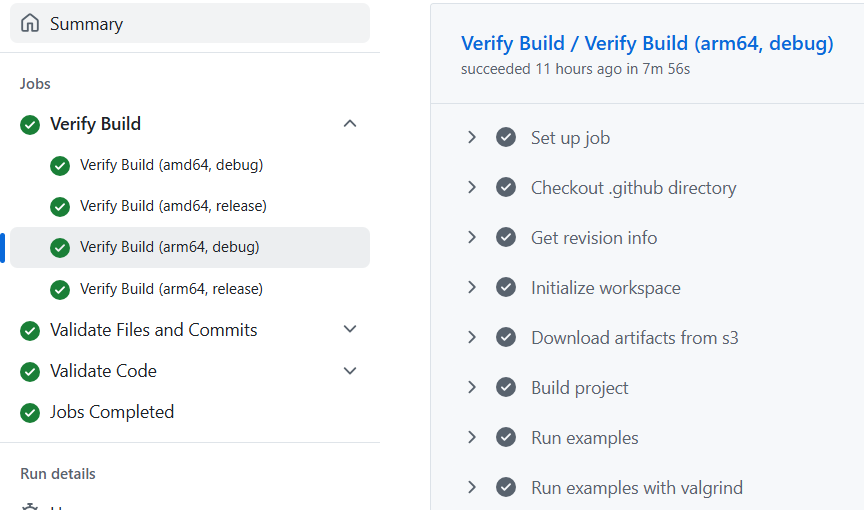 Figure 3: Fixed arm64 valgrind test