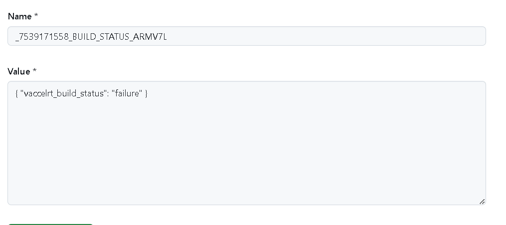 Figure 5: Example of a repository variable: build job status